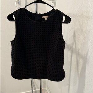 GAP Black Textured Sleeveless Blouse